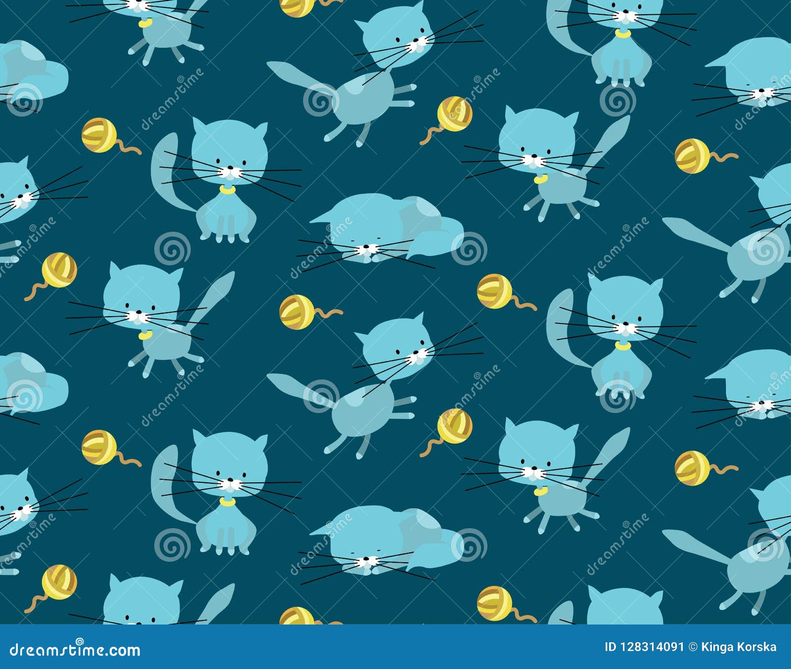 Cute Litter Kitty Sitting In The Cloud - Free Template PPT Premium