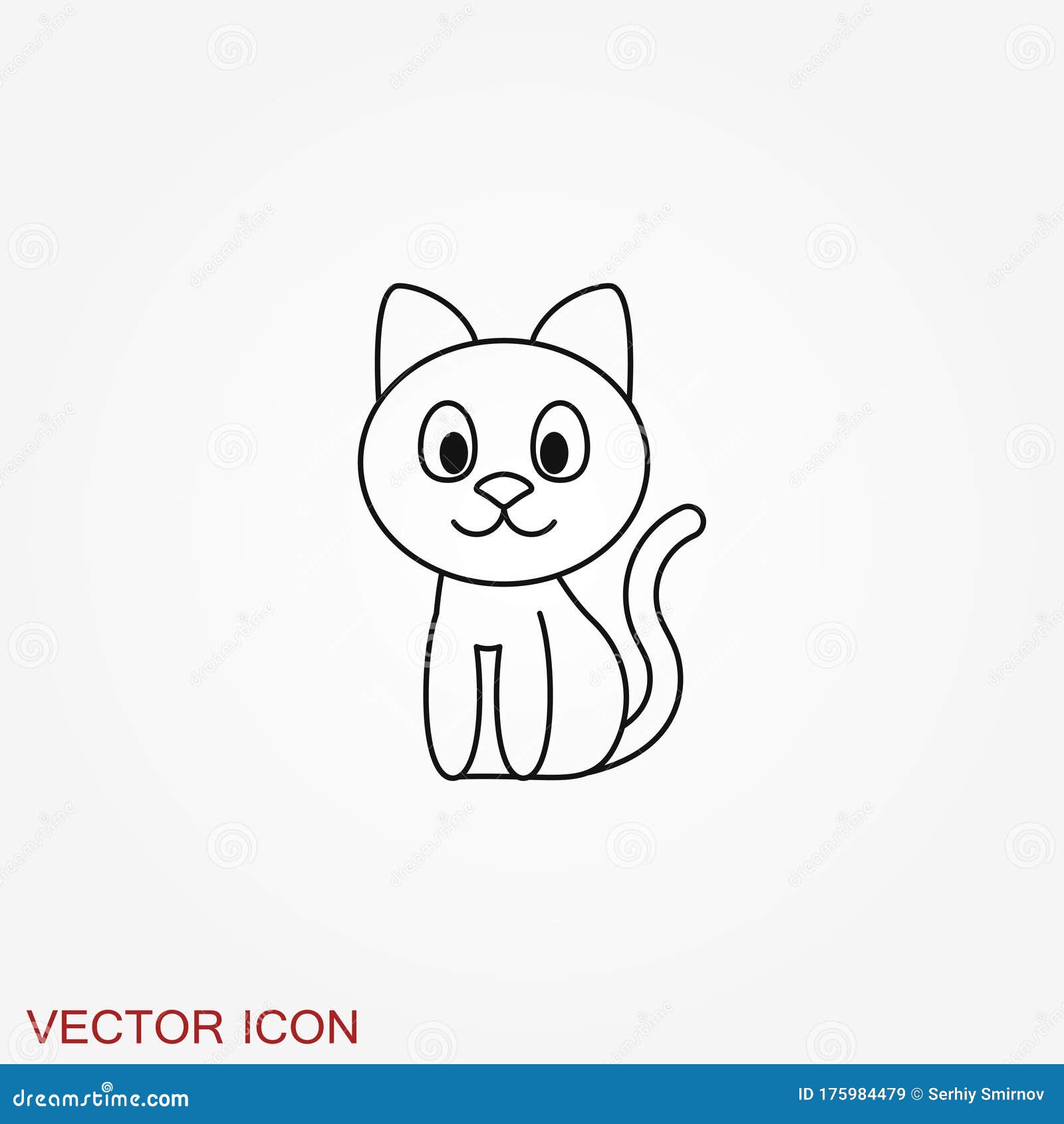 Cat Icon. Kitty Vector Icon. Cat Symbol Isolated On Background