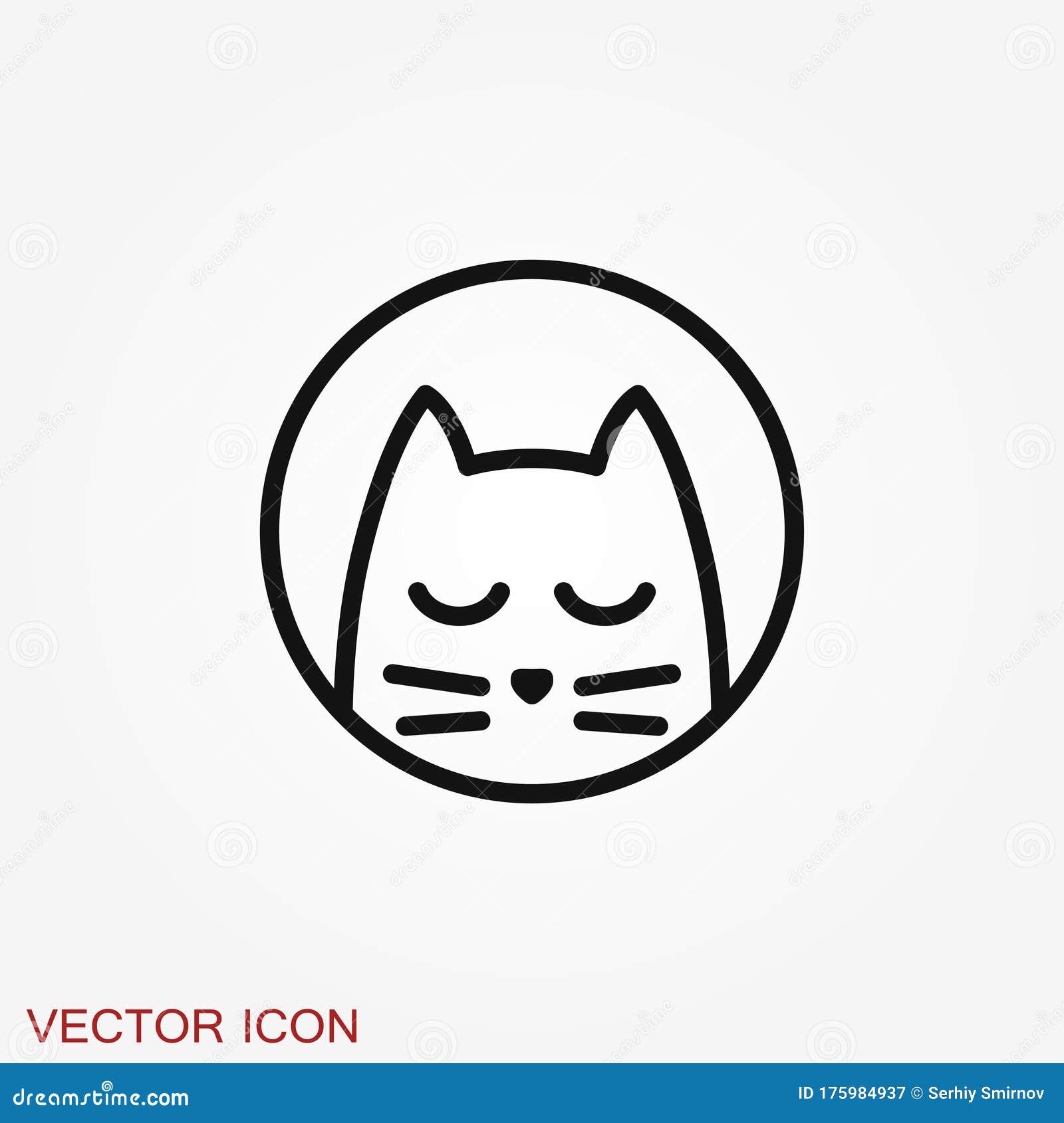 Cute cat symbol icon Royalty Free Vector Image