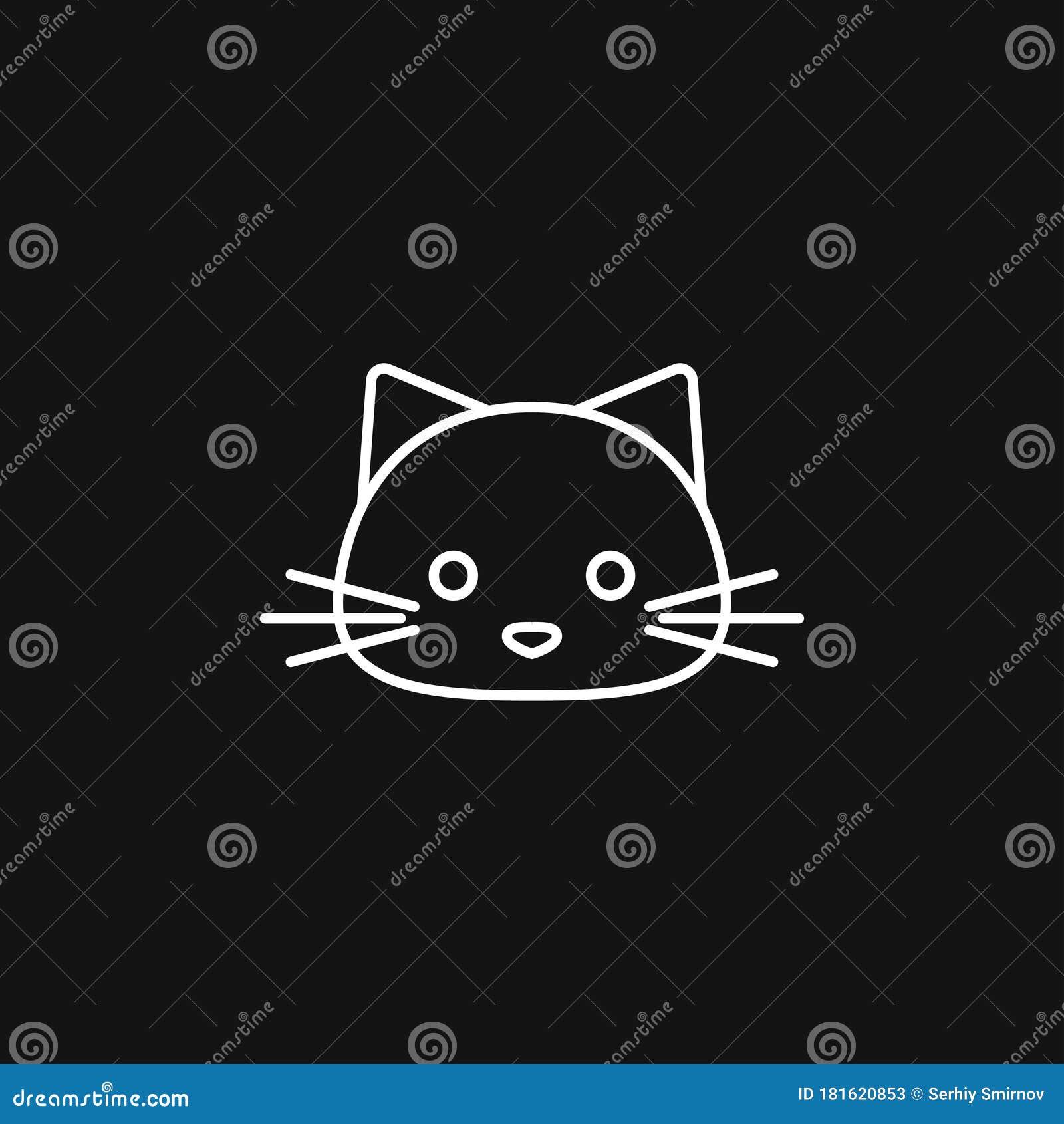 Cute cat icon line symbol. Isolated vector illustration of kitten