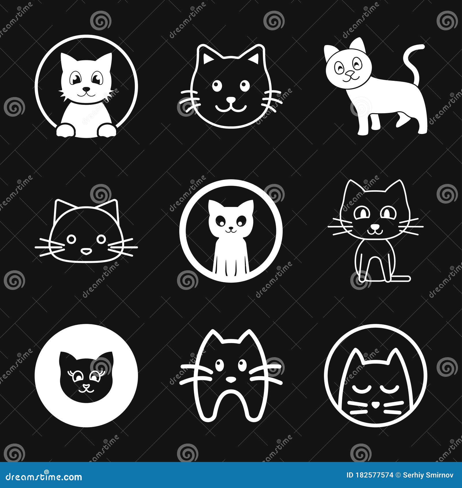 Kitty Vector Icon. Cat symbol isolated on background Stock Vector