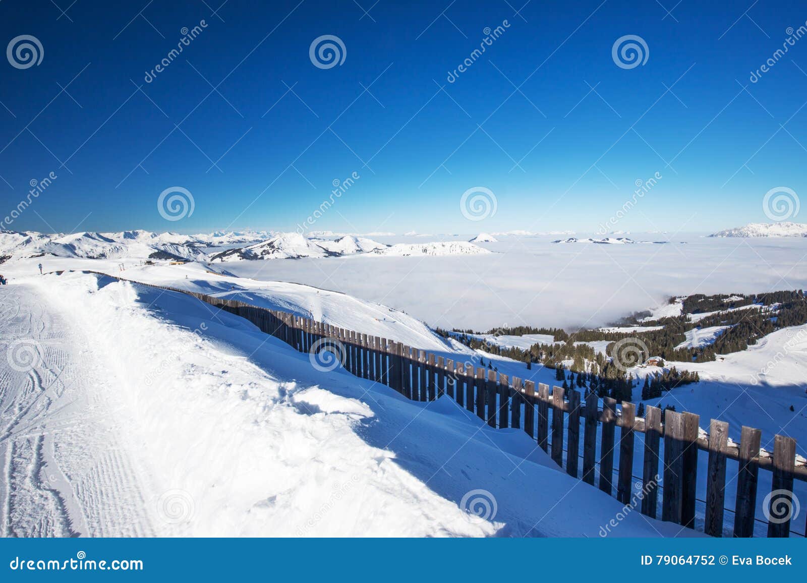 kitzbuehel ski resort in tyrolian alps, austria