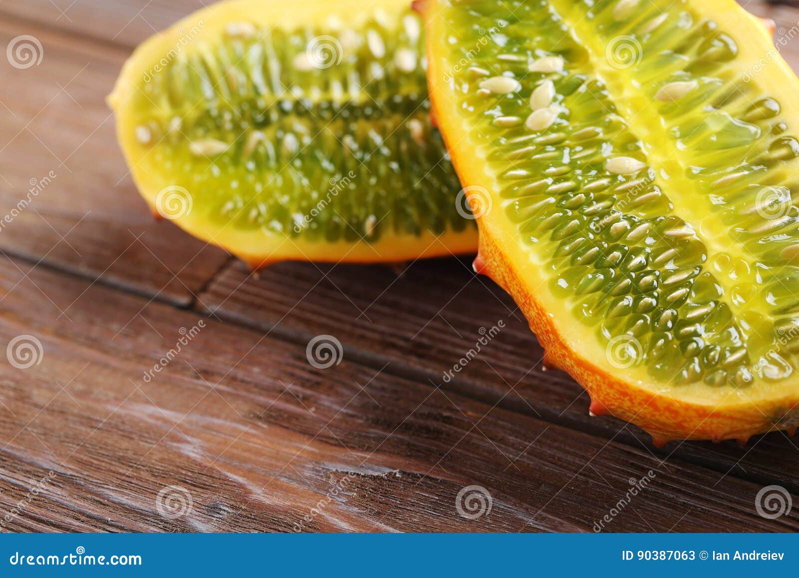 Kiwano fruit stock image. Image of fresh, melon, board 90387063