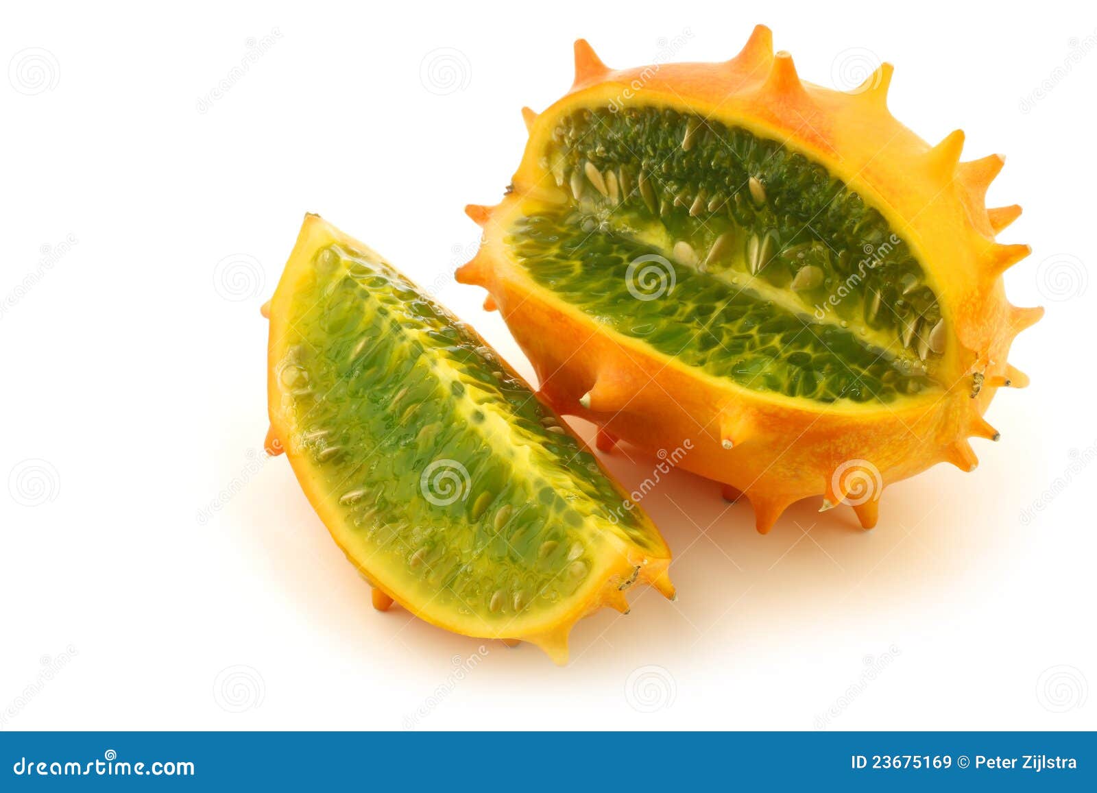 Kiwano Melon and a Cut Piece Stock Image Image of quarter, fresh