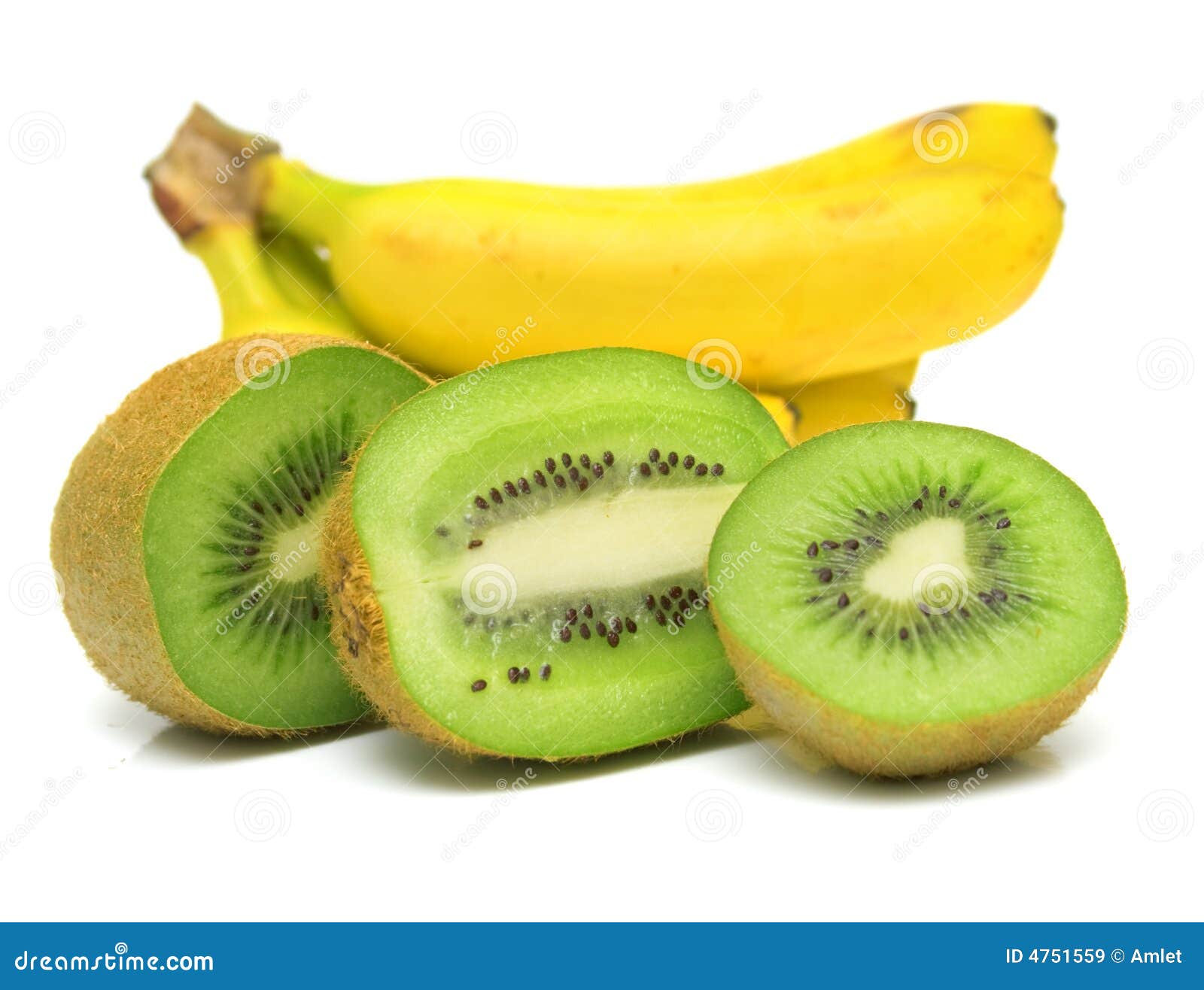 Kiwi and bananas stock image. Image of shadow, natural 4751559