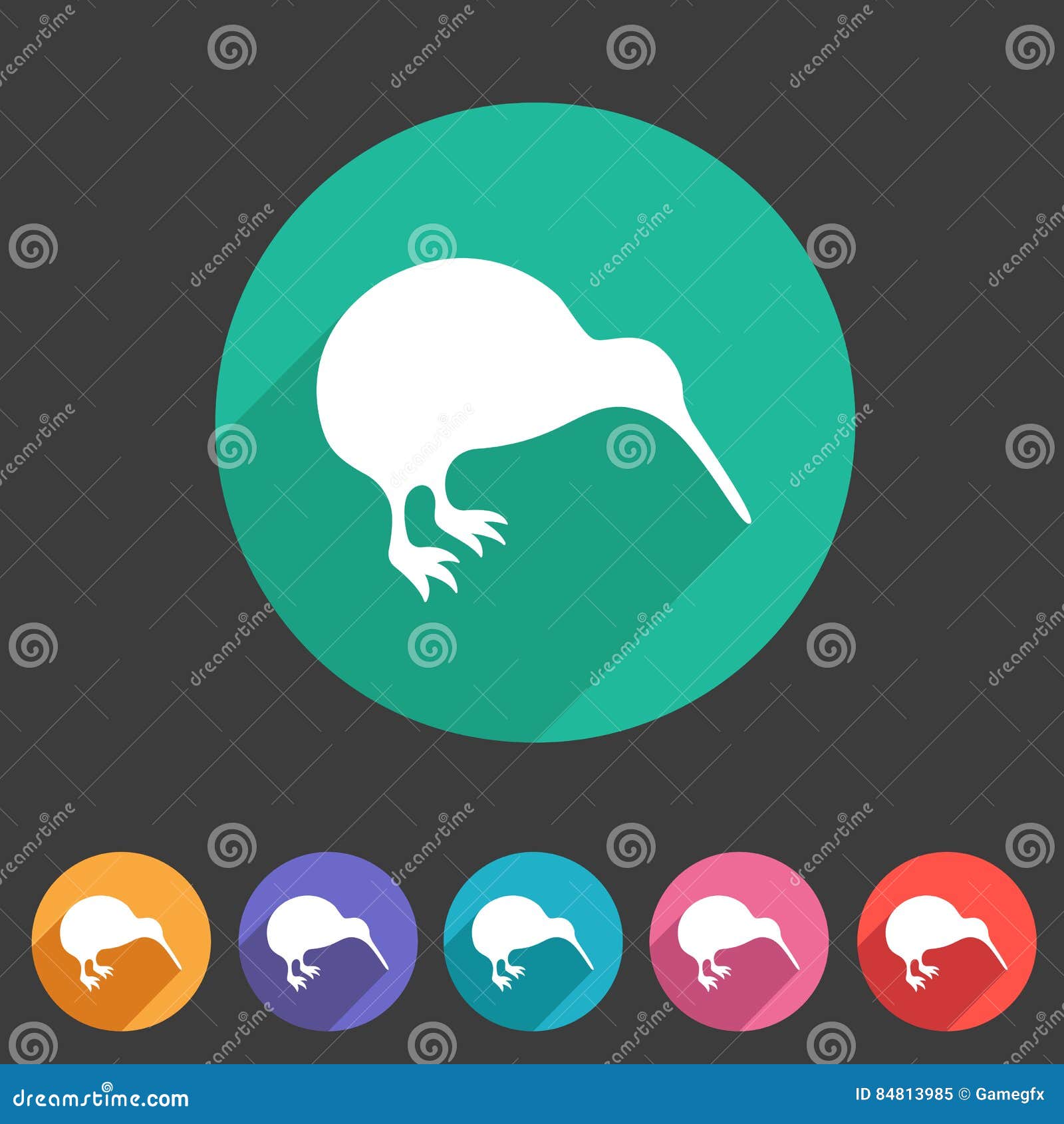Kiwi Bird Icon Flat Web Sign Symbol Logo Label Stock Vector