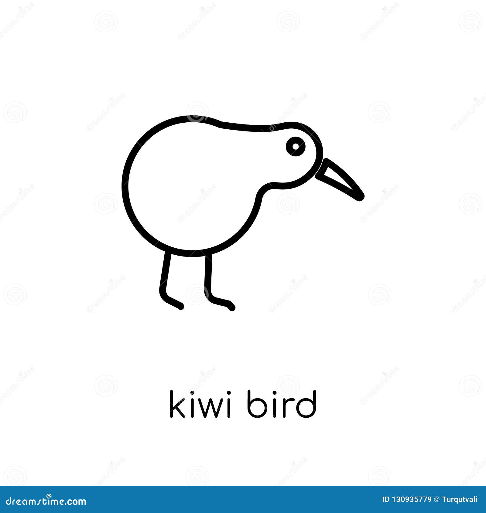 Kiwi Bird Icon. Trendy Modern Flat Linear Vector Kiwi Bird Icon Stock