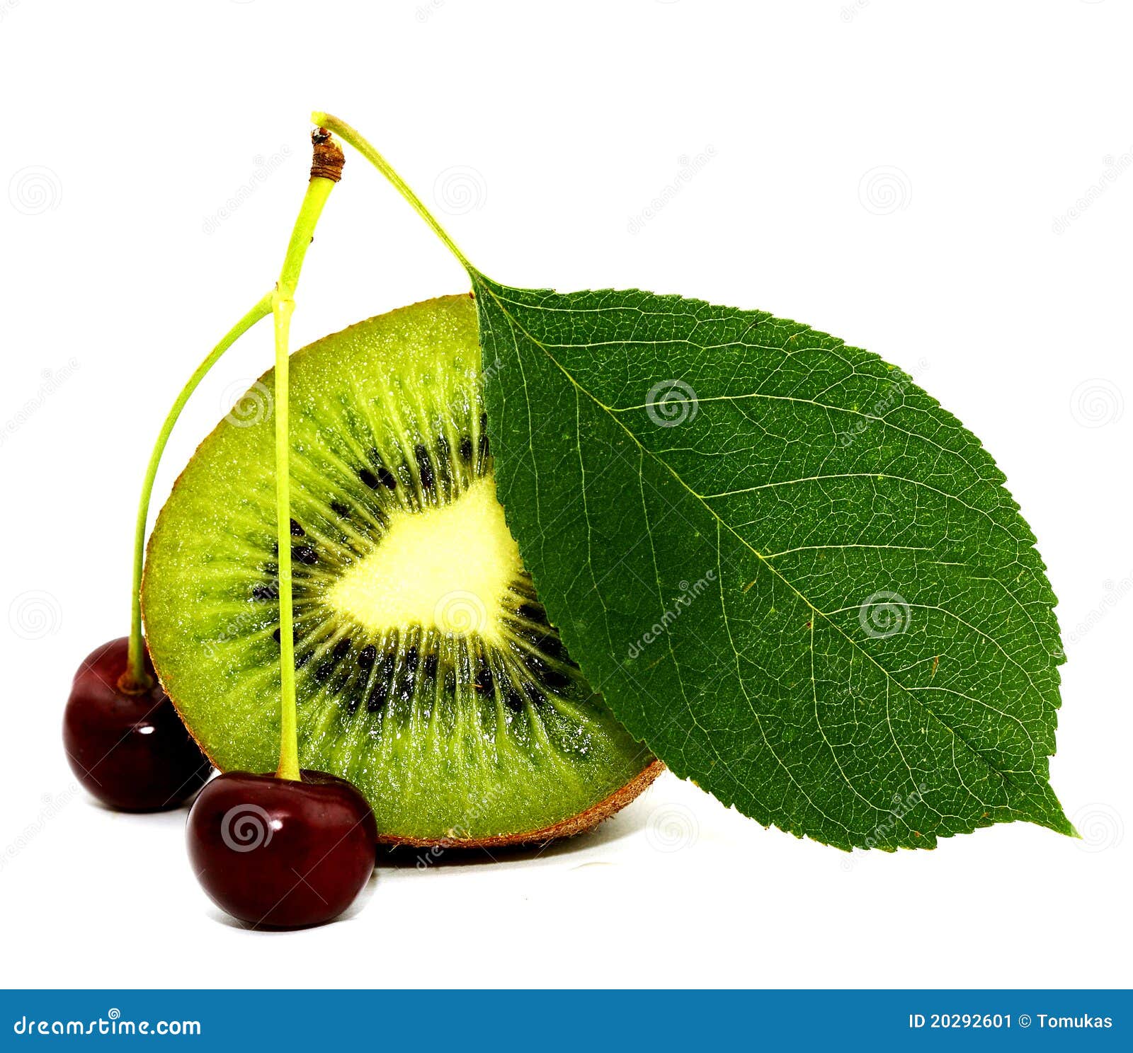 Kiwi and Cherry stock image. Image of isolated, green 20292601