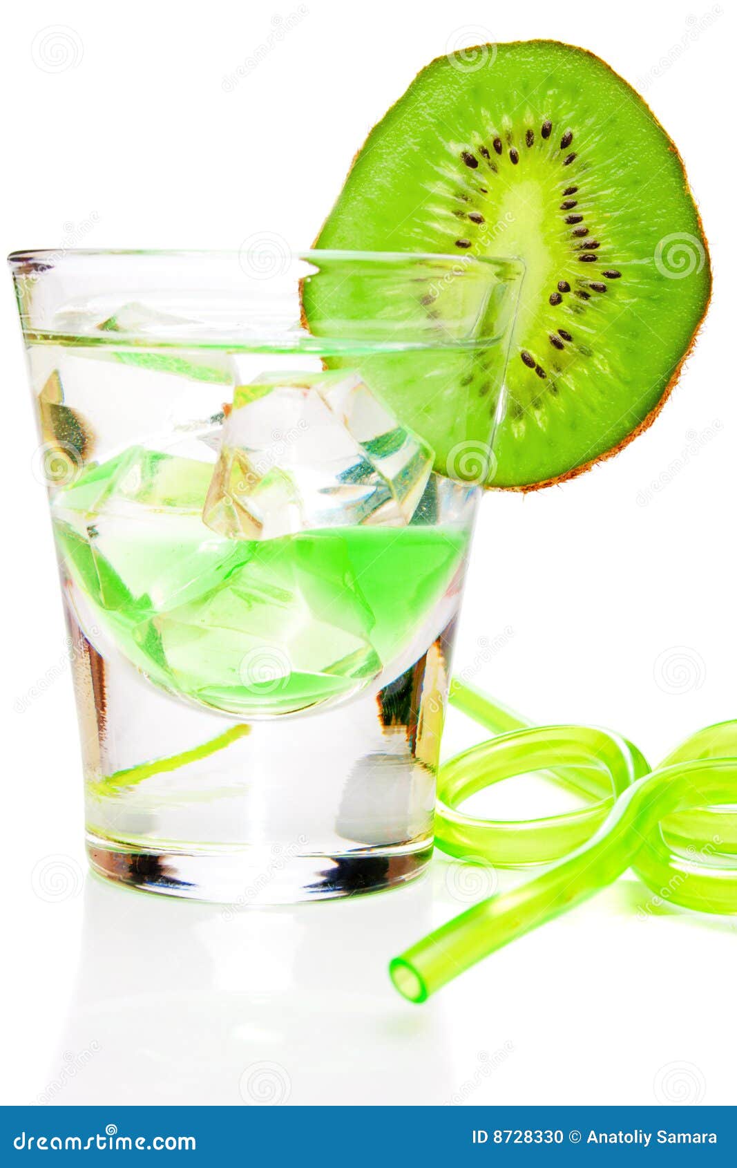 Kiwi cocktail stock photo. Image of isolated, slice, celebration 8728330