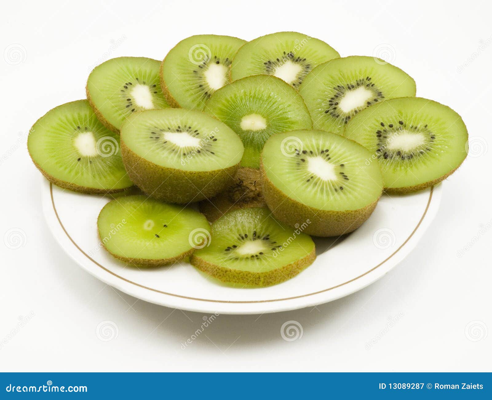 Kiwi on a dish stock image. Image of dish, close, juicy - 13089287