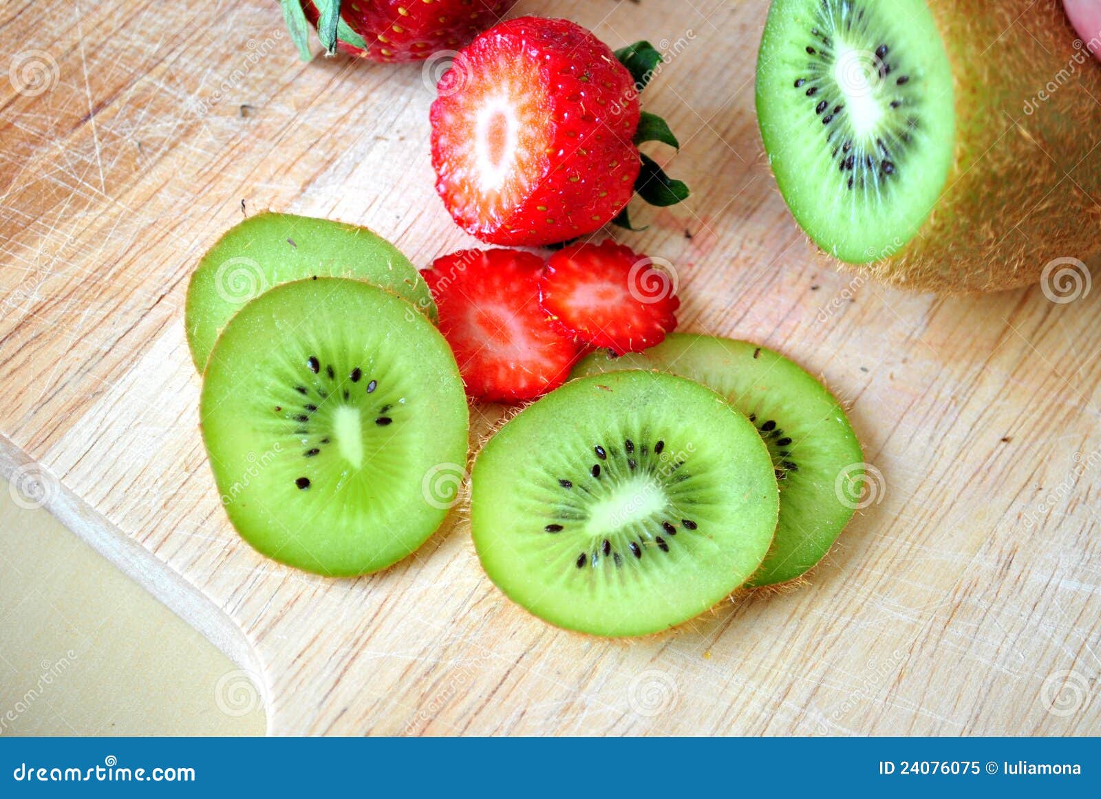 Kiwi fruit and strawberry stock image. Image of natural 24076075