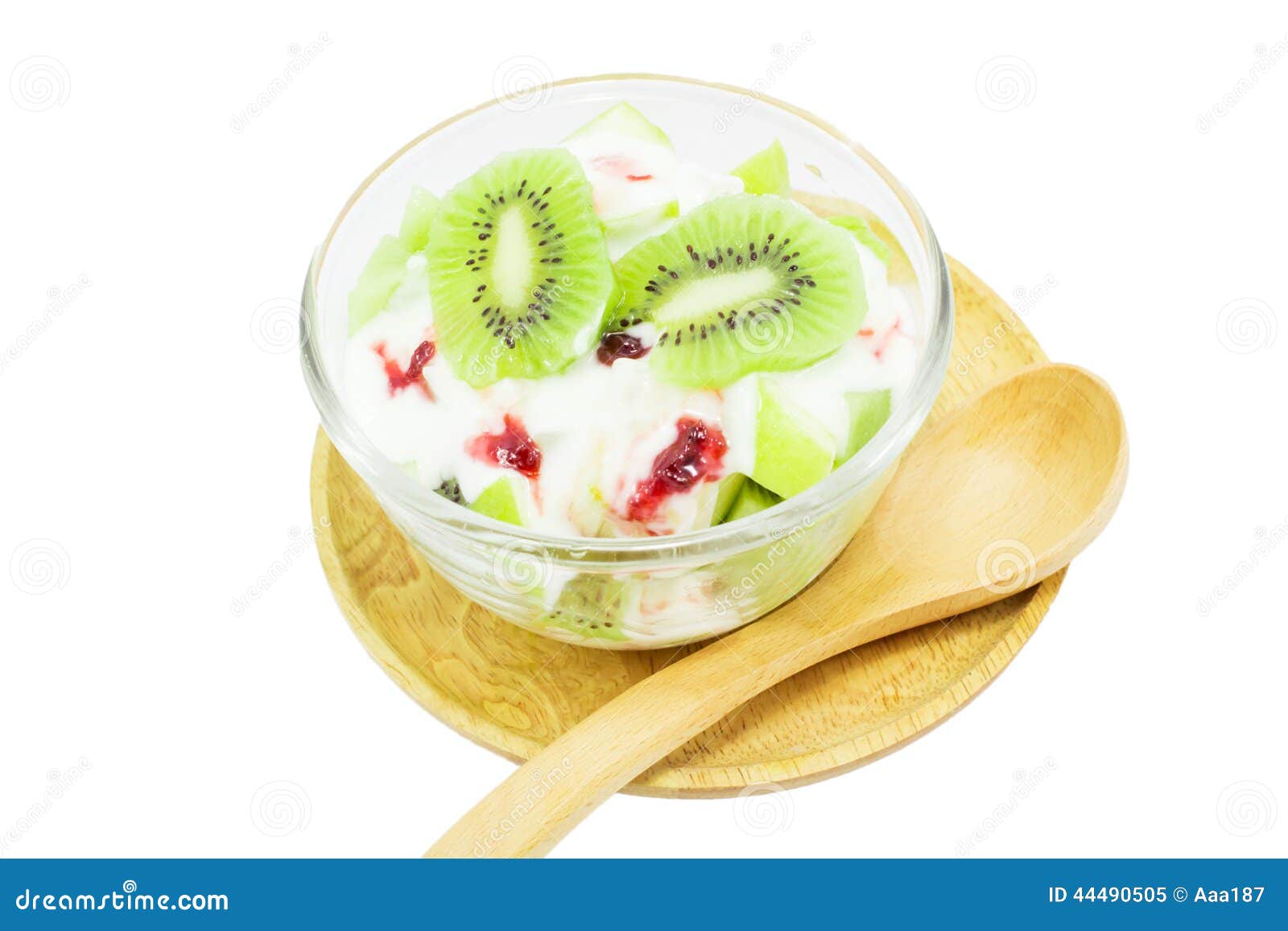 Kiwi fruit yogurt stock image. Image of healthy, cream 44490505