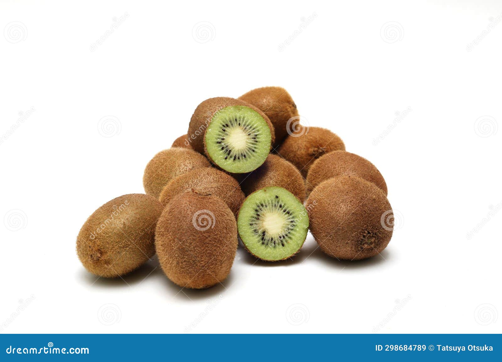 Kiwi Fruits Isolated on a White Background Stock Image Image of