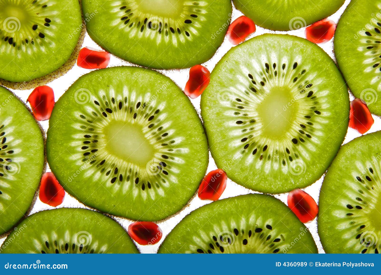 Kiwi and pomegranate stock image. Image of dessert, food 4360989