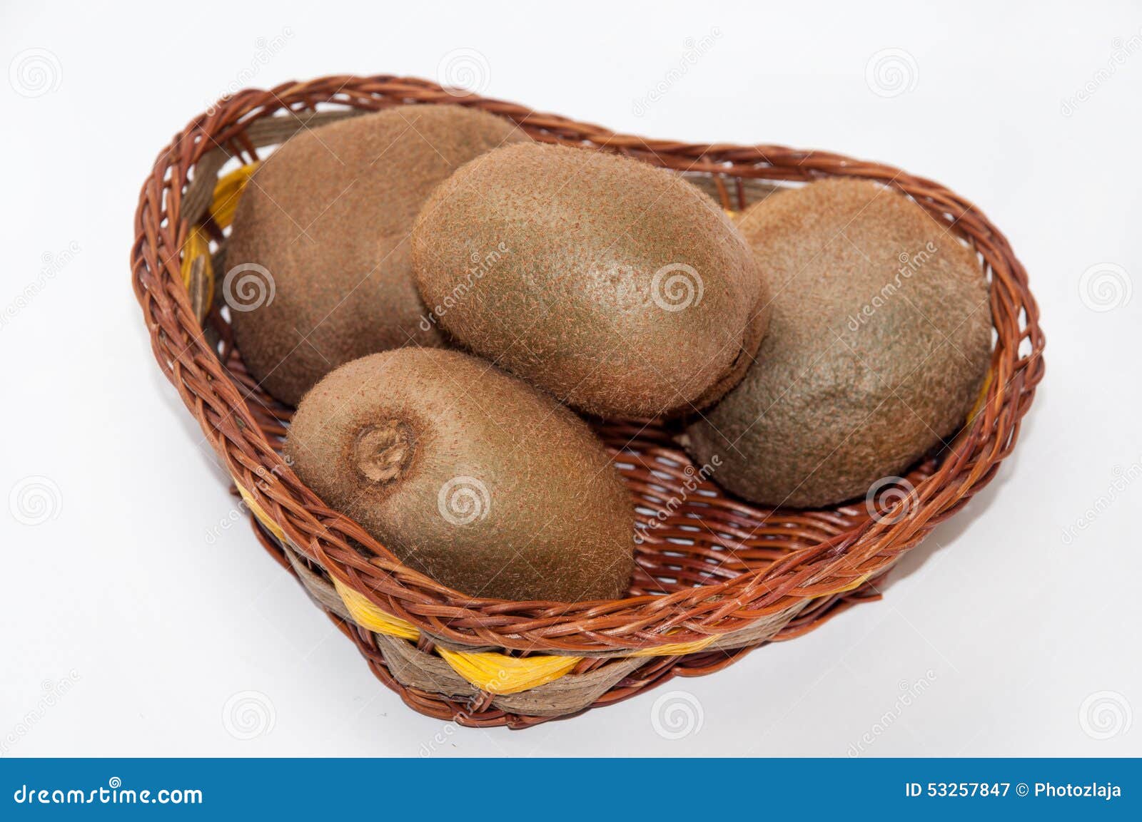 Kiwi Served in a Wicker Basket Stock Image Image of cook, material