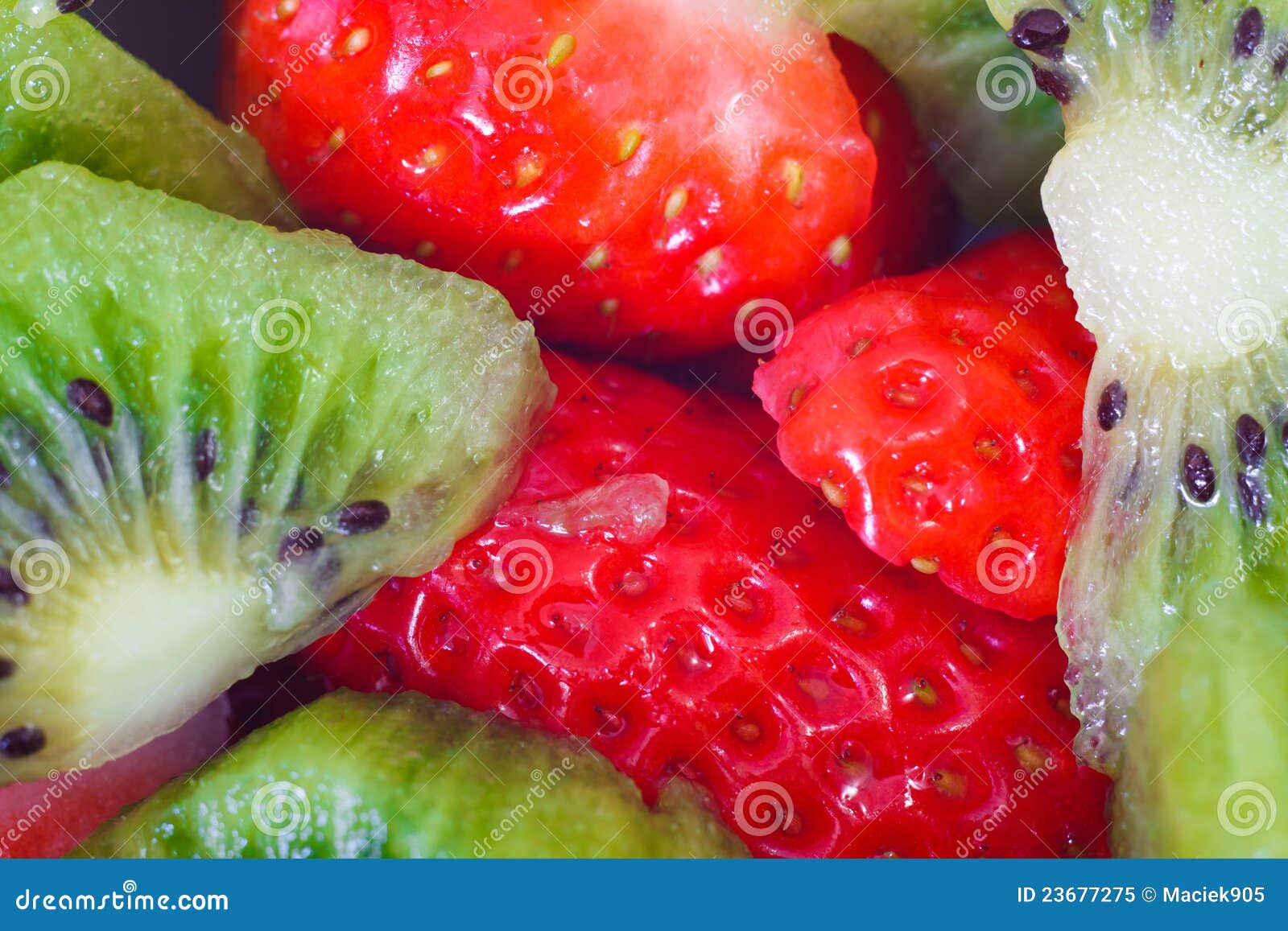 Kiwi and strawberry fruits stock image. Image of breakfast 23677275