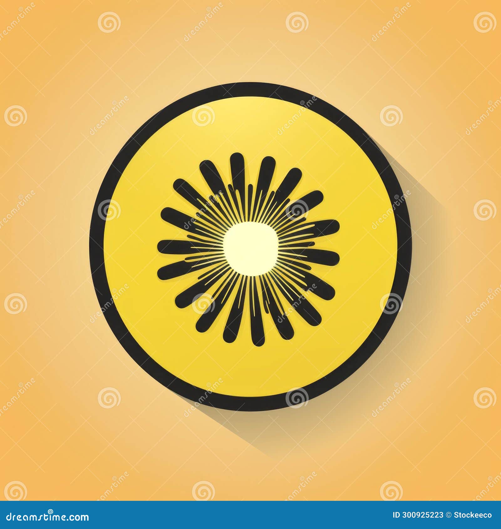 kiwi  on yellow background: superflat, rounded, flickr style