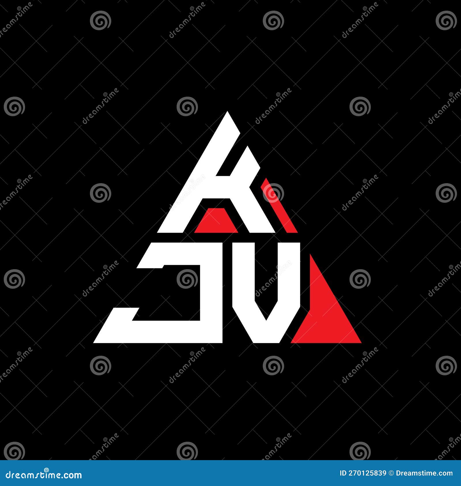 kjv triangle letter logo  with triangle . kjv triangle logo  monogram. kjv triangle  logo template with red