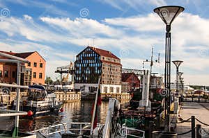 Klaipeda Litauen Stockbild Bild Von Hafen Boot Geb ude 43810471
