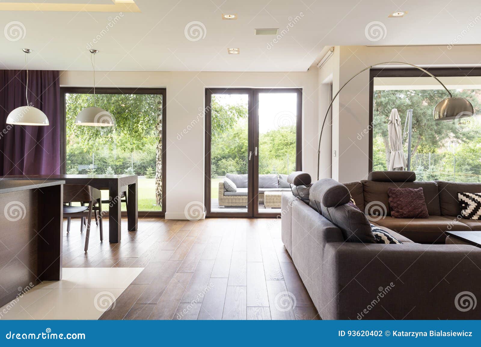 Klassisch Elegantes Wohnzimmer Mit Sofa Stockfoto Bild Von Couch Fenster 93620402