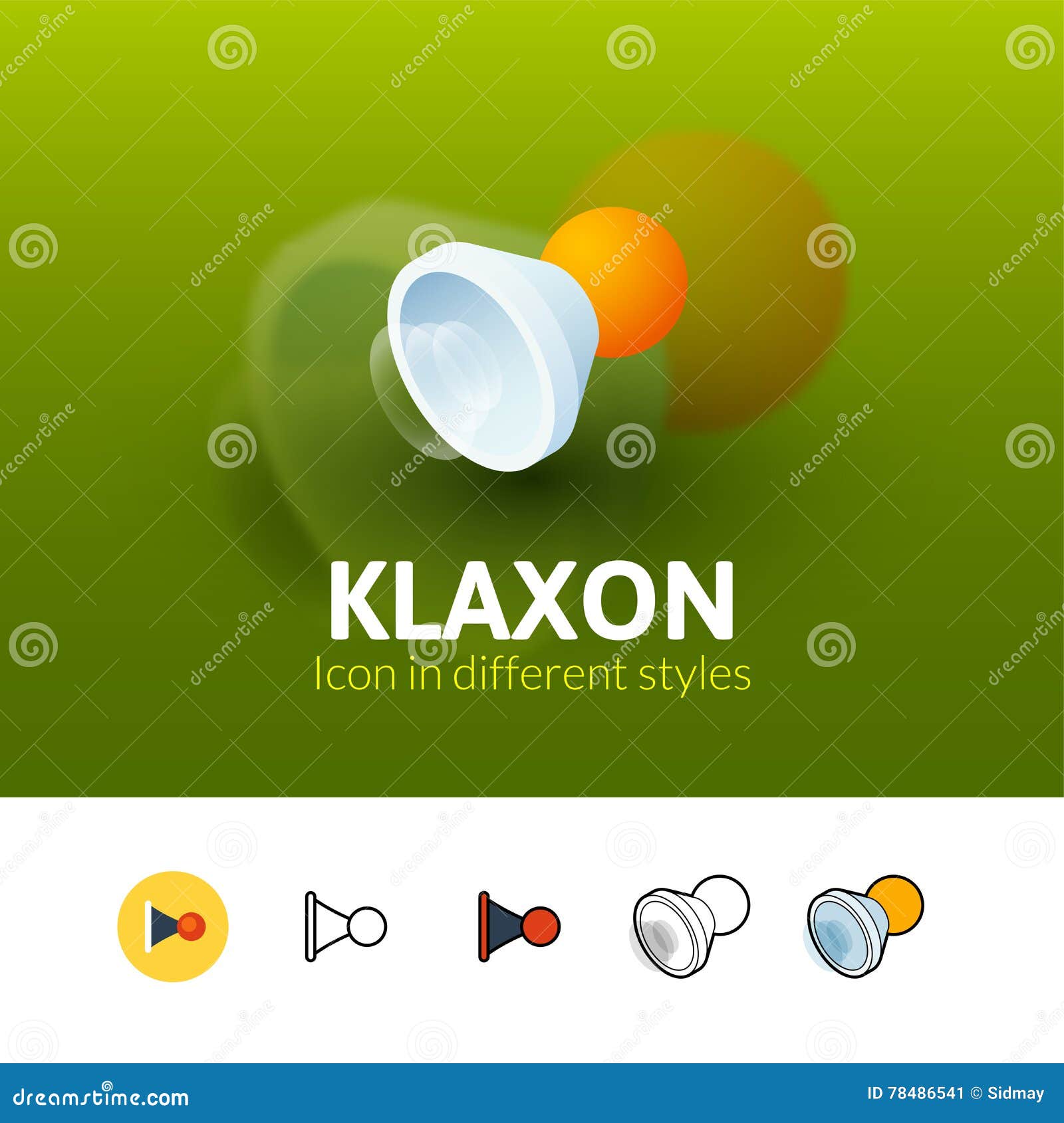 Klaxon Icon In Different Style Stock Vector - Illustration of logo