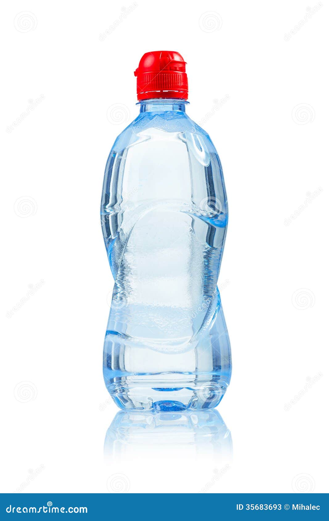 Kleine Flasche Wasser Lokalisiert Stockbild Bild Von Stehen Studio 35683693
