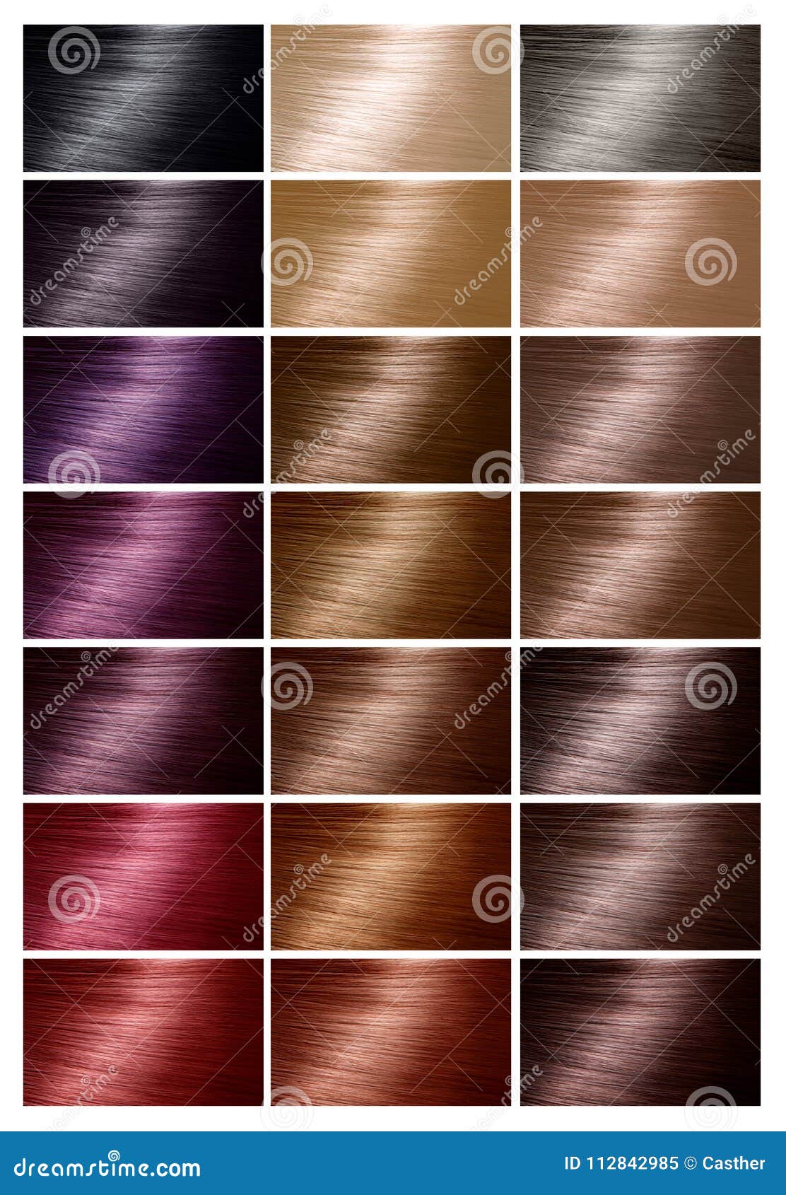 Wonderlijk Kleurengrafiek Voor Haarverf Tinten Het Palet Van De Haarkleur Met AJ-91