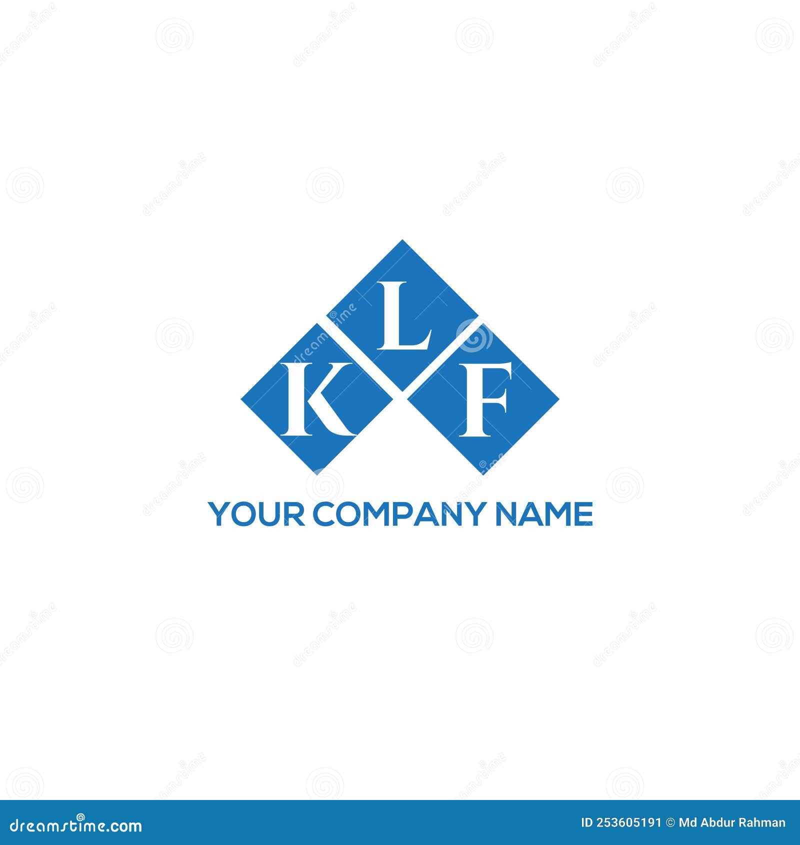 KLF Letter Logo Design on WHITE Background. KLF Creative Initials