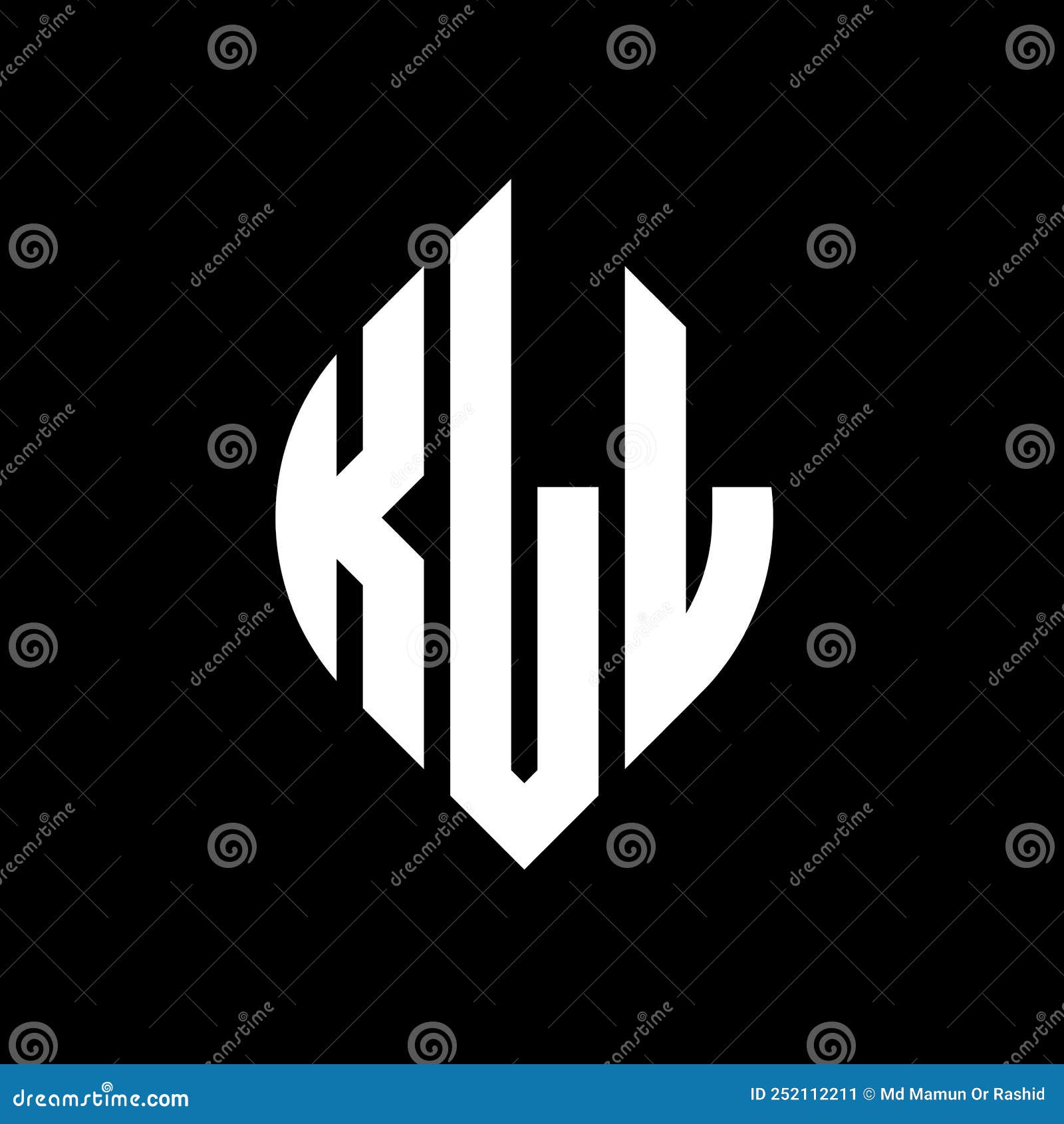 kll circle letter logo  with circle and ellipse . kll ellipse letters with typographic style. the three initials form a