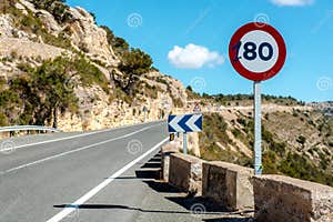 80 Km h Speed Limit Sign Stock Photo Image Of Rocky 72393998
