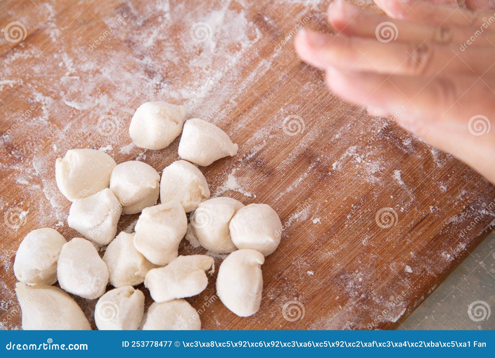 Knead the White Dough on Chopping Board Stock Image Image of kneading