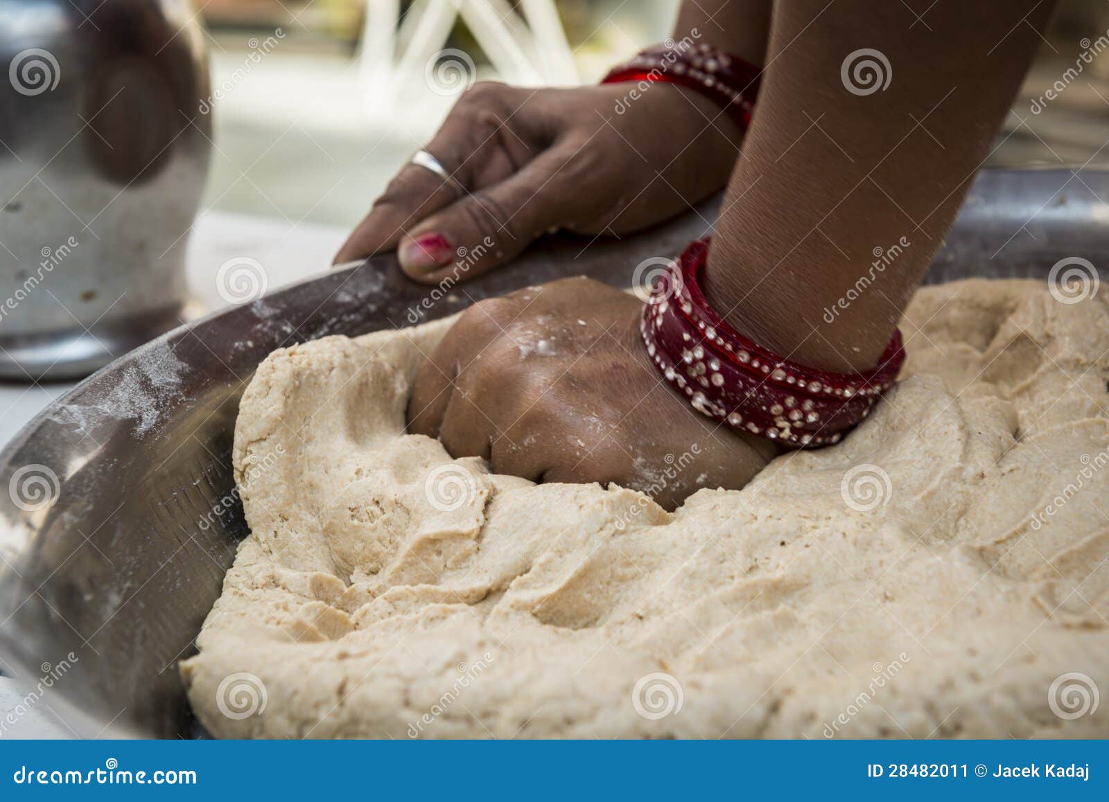 Kneading Indian Naan Bread Dough Stock Image Image of fresh, hand