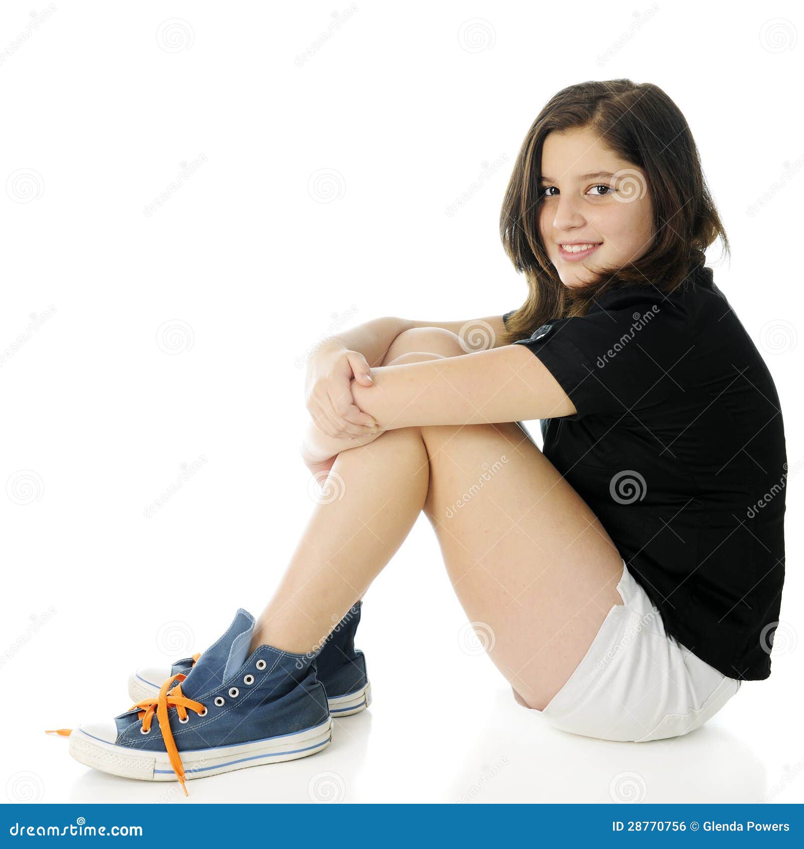 Knee-Hugging Tween Royalty Free Stock Image - Image: 28770756