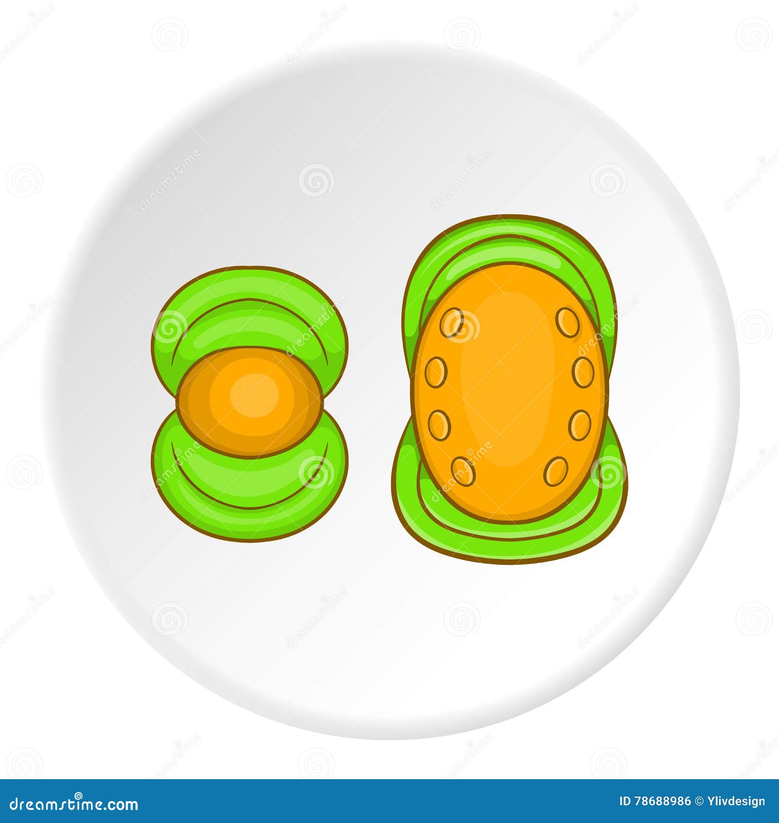 Knee Pads Icon, Cartoon Style Stock Vector Illustration of match