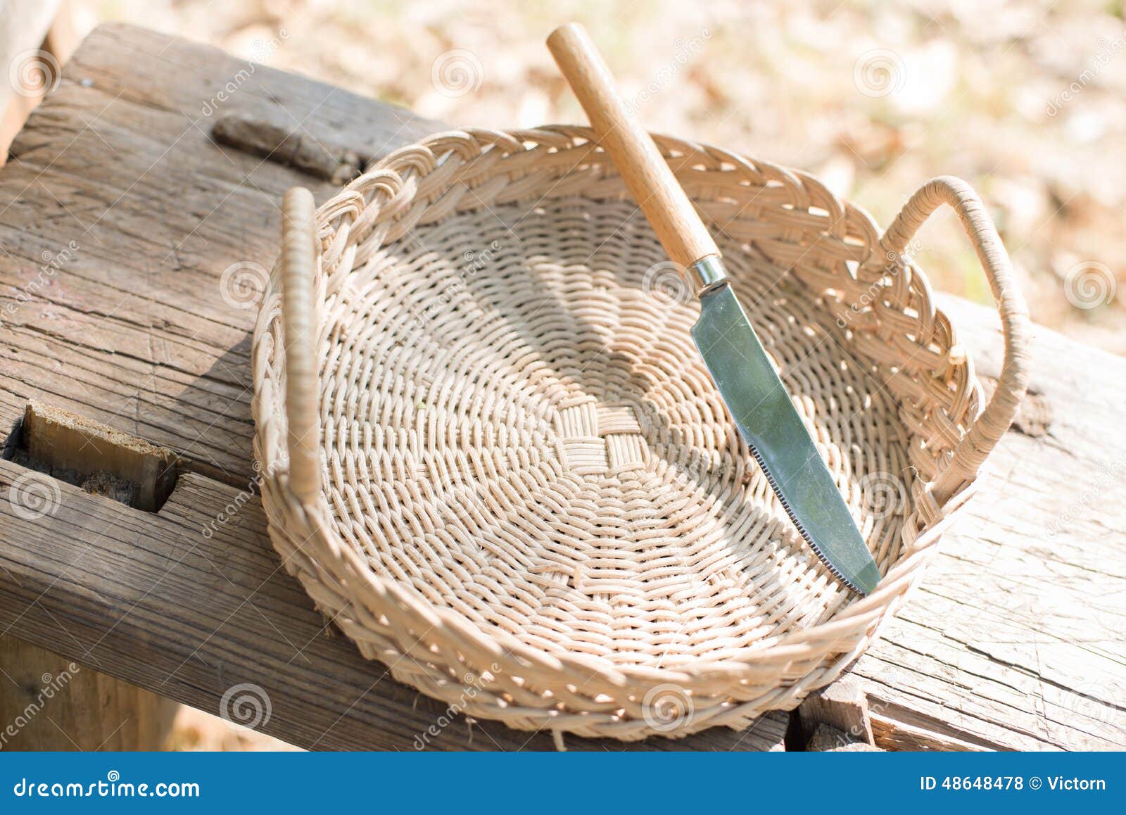 Knife in the basket stock photo. Image of kitchen, weave 48648478