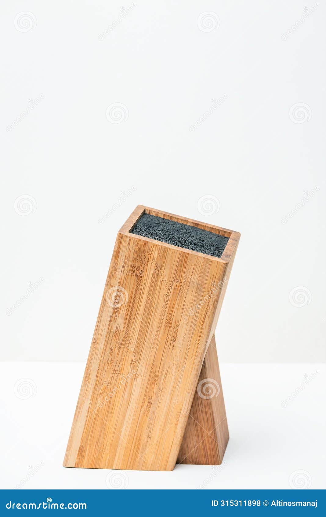 knife block bamboo  single one no knives on it