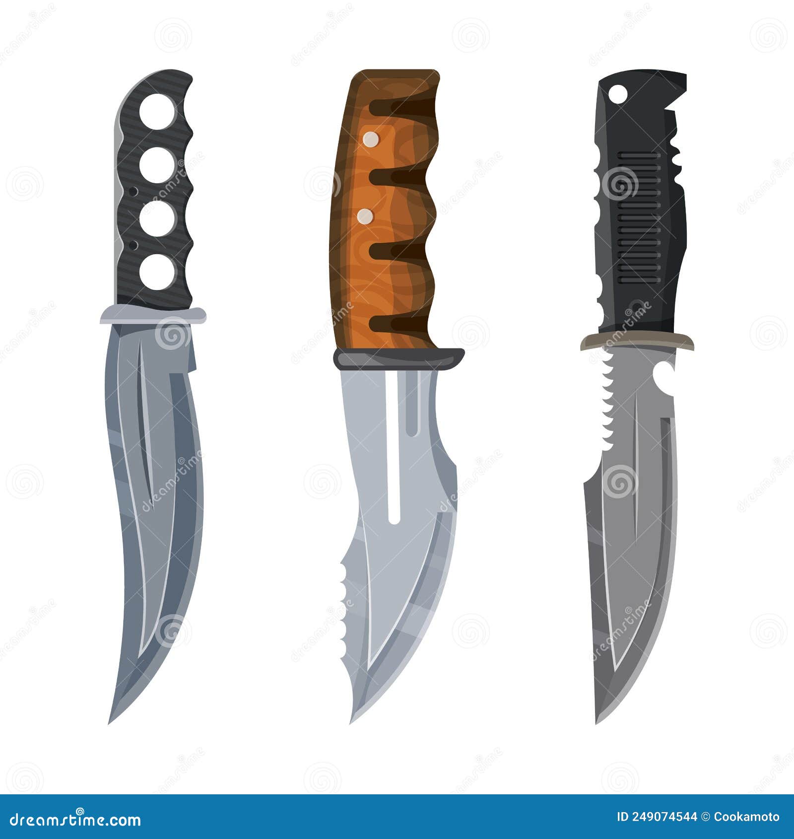 Knife, Combat Daggers and Military Blade Weapons Stock Vector ...