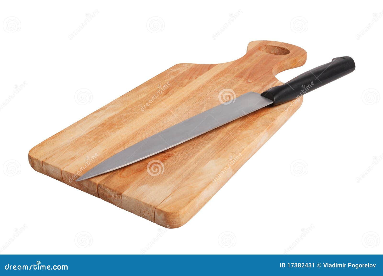 Knife on Cutting Board stock image. Image of diminishing 17382431