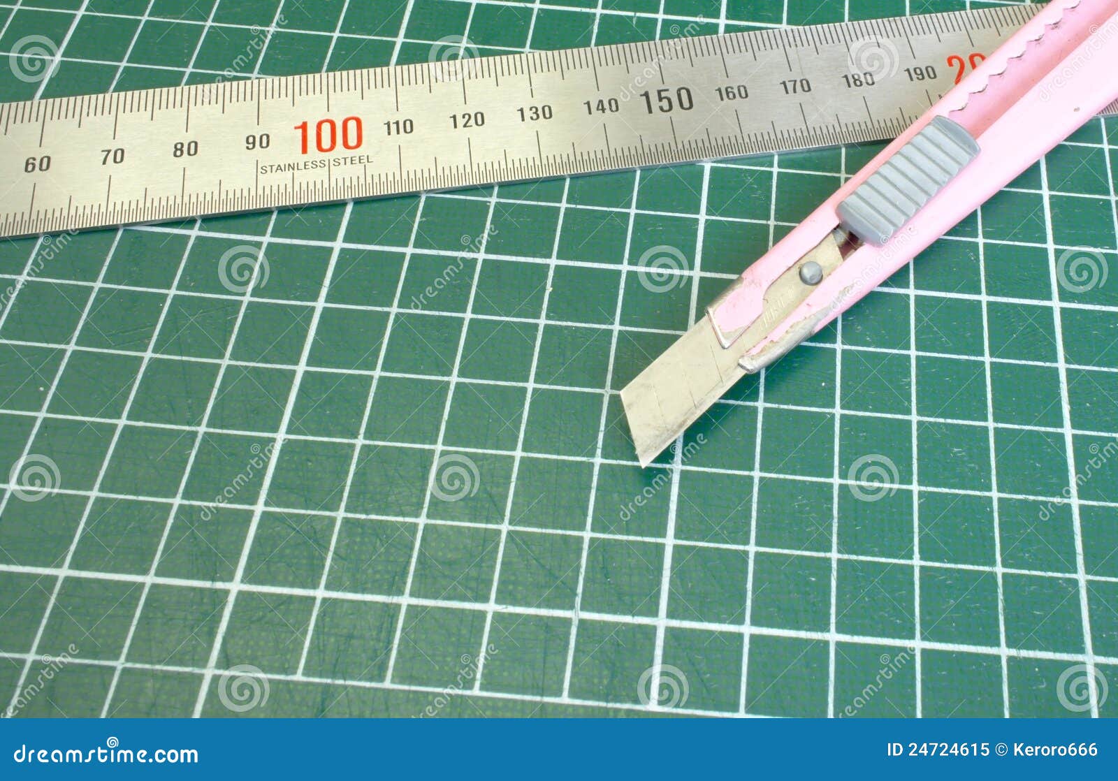 Knife, Cutting Board and Ruler Stock Image Image of measurement