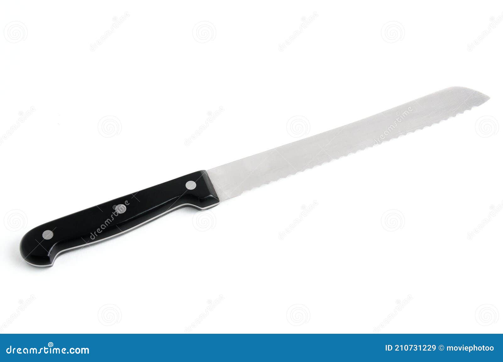 Knife for Cutting Bread on a White Background Stock Image Image of