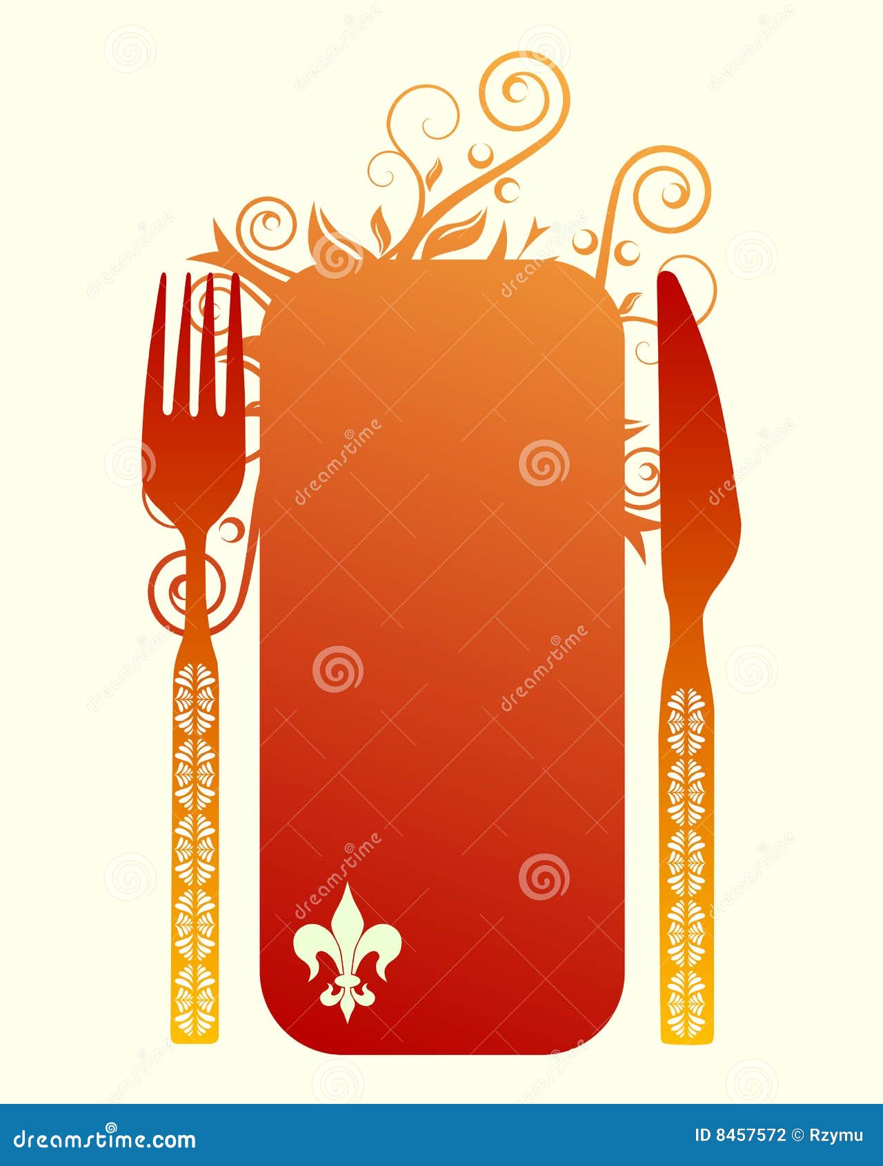 Knife fork  and banner  stock vector Illustration of fork  8457572
