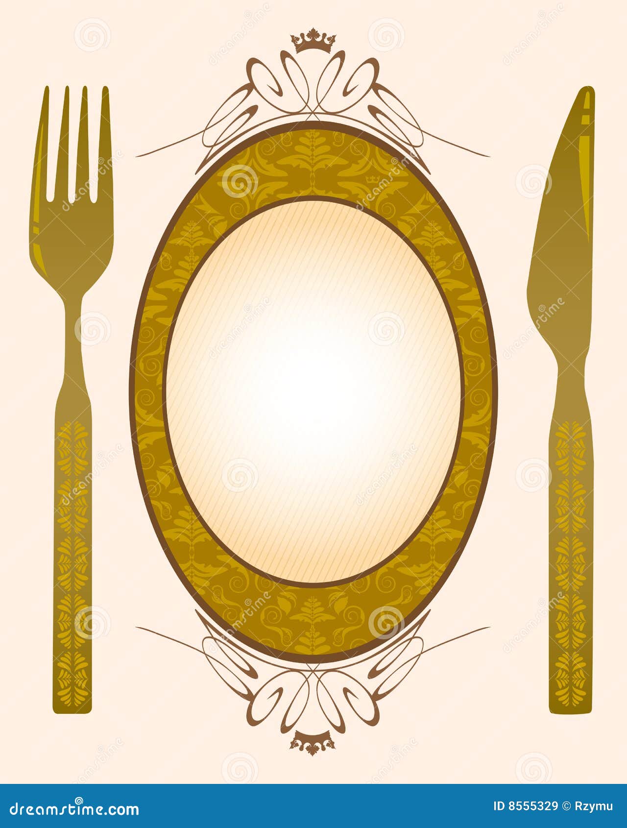 Knife fork  and banner  stock vector Illustration of illustration 8555329