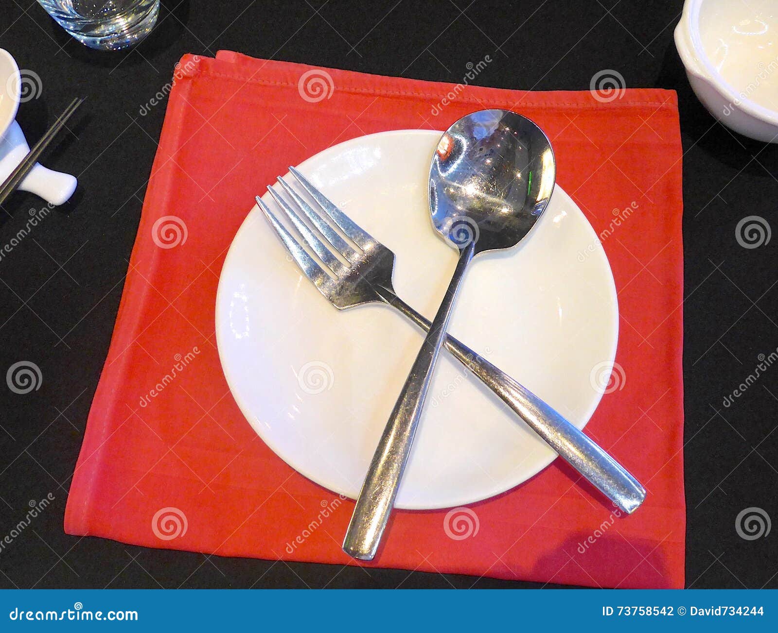 Knife and Fork on the Plate Stock Photo Image of cloth, restaurant