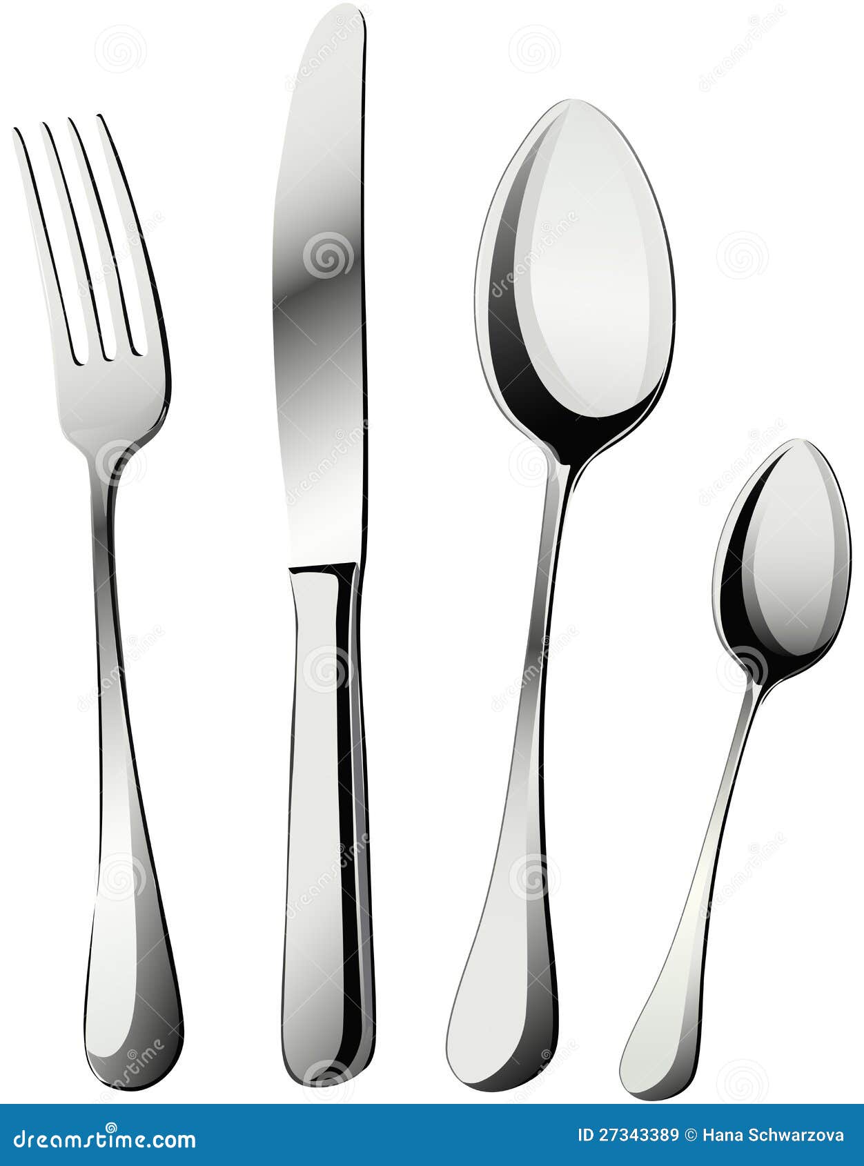 Knife, fork and spoons stock vector. Illustration of table 27343389