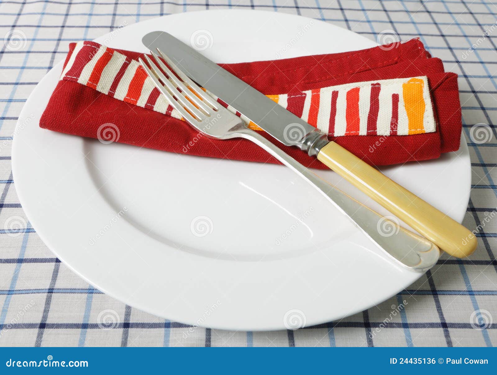 Knife, Fork, Table and Napkin Stock Photo Image of serviette, hungry 24435136