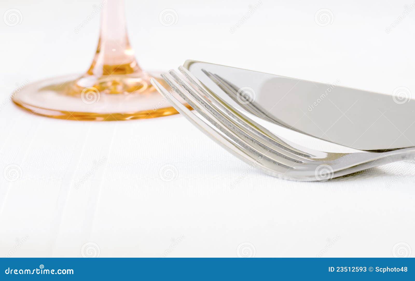 Knife and Fork with Wine Glass Stock Image Image of simple, copyspace