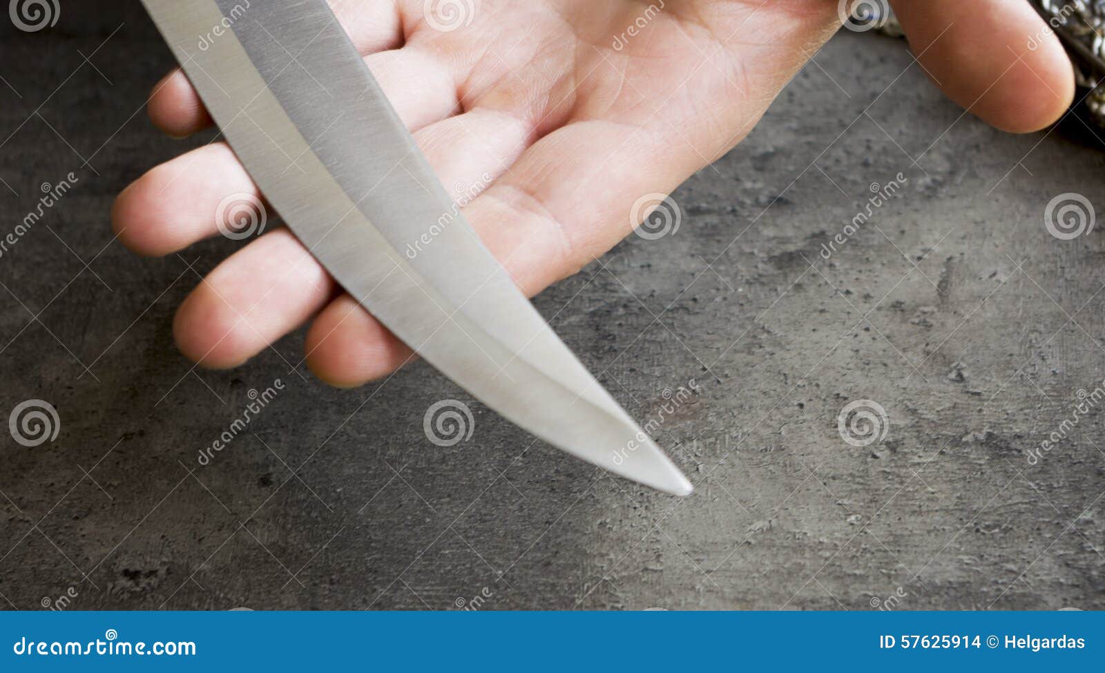 Knife with Its Blade in Hand Stock Photo Image of handle, damask