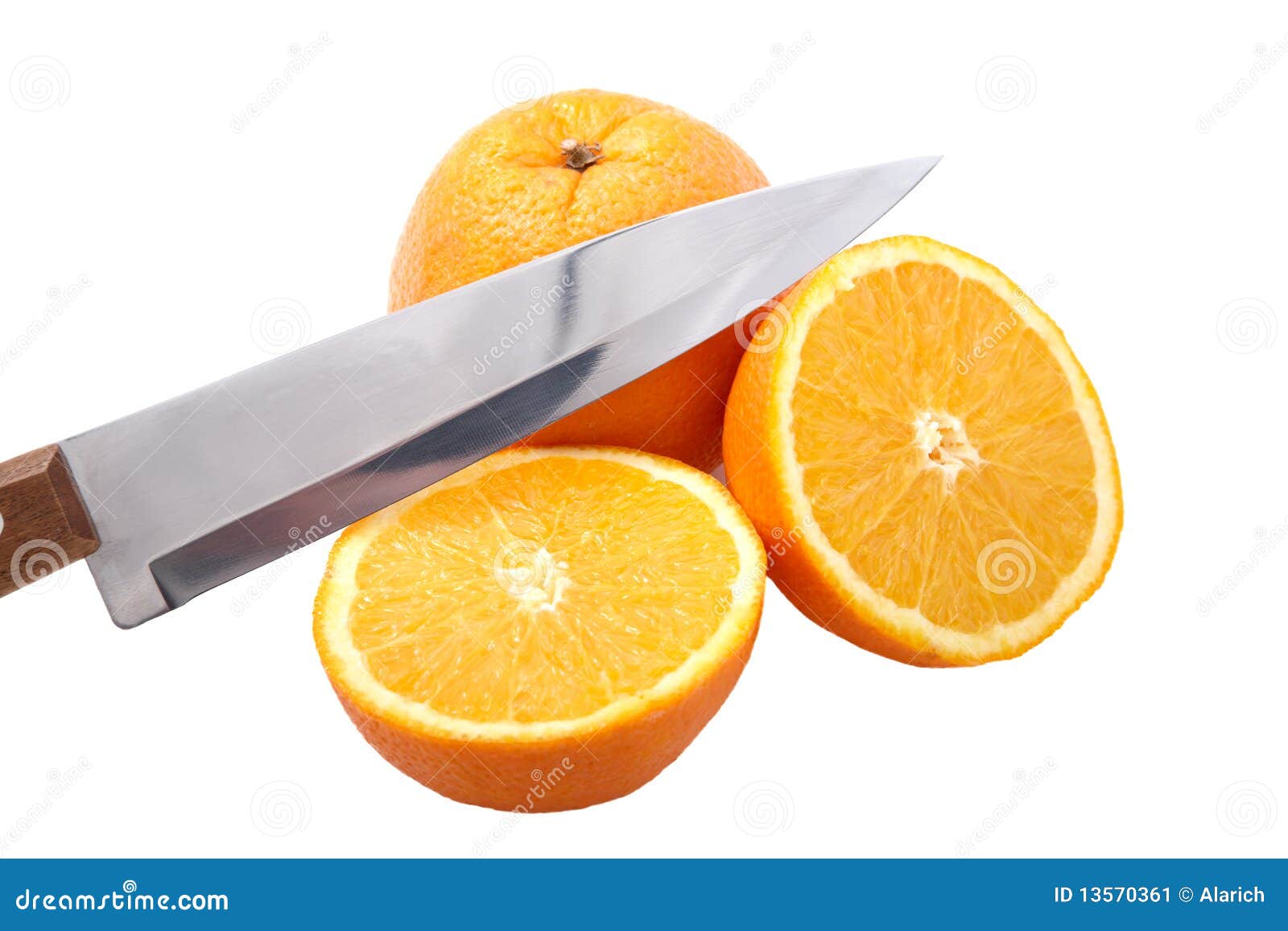 Knife and Orange Cut Halfandhalf Stock Image Image of healthy