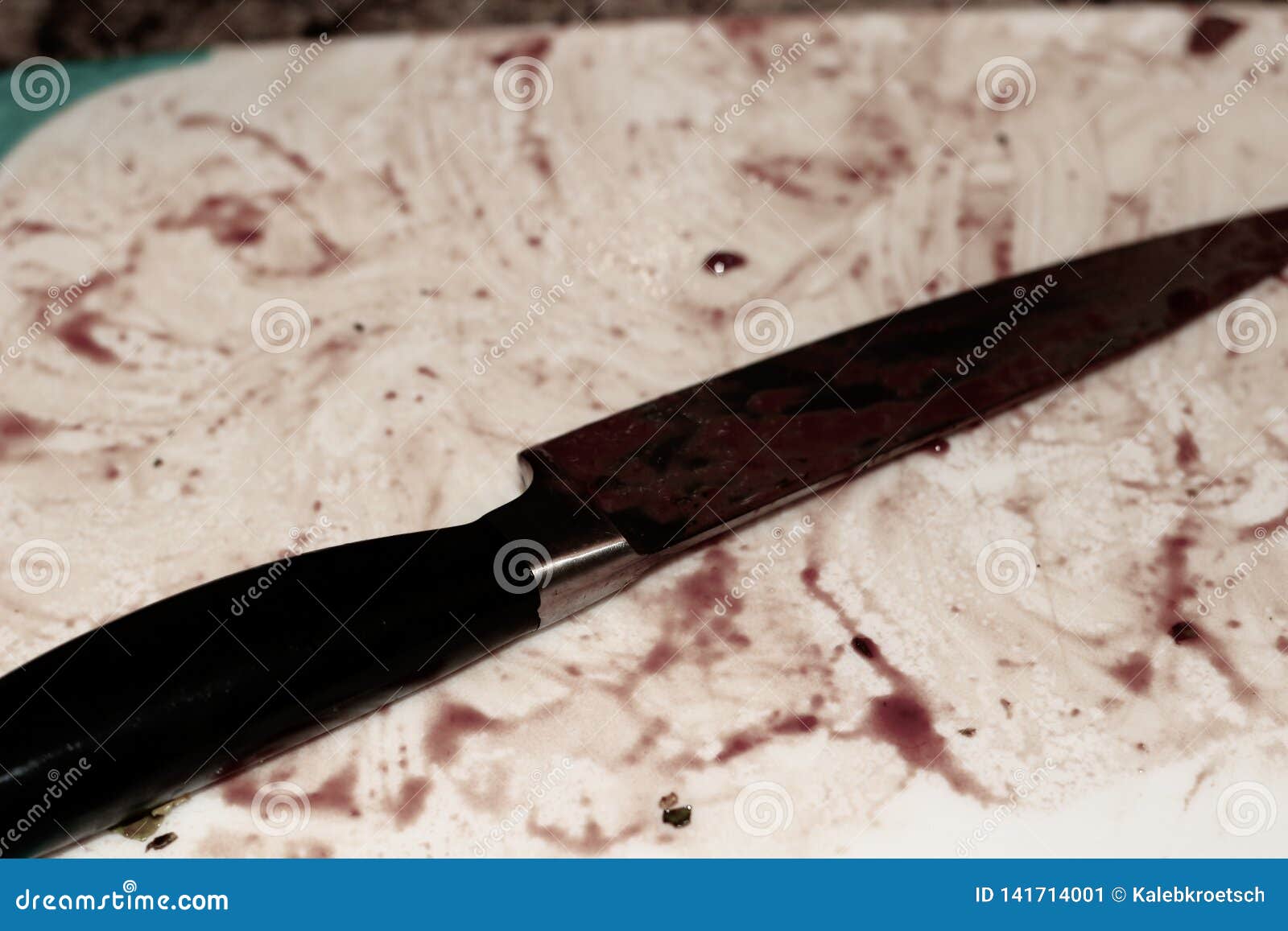 Knife over cutting board stock image. Image of butchering 141714001