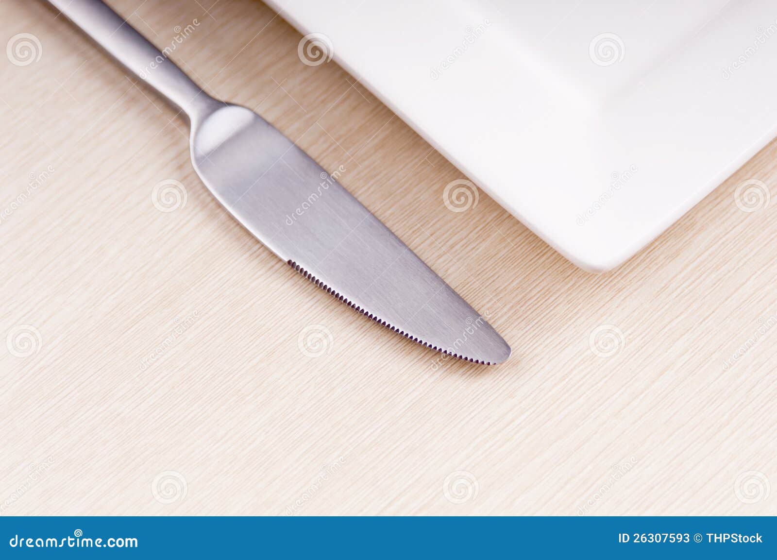 Knife and Plate stock image. Image of reflection, flatware 26307593